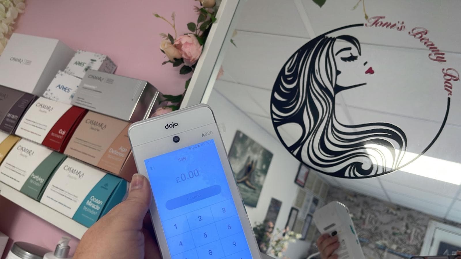 Dojo terminal at Toni's Beauty Bar salon