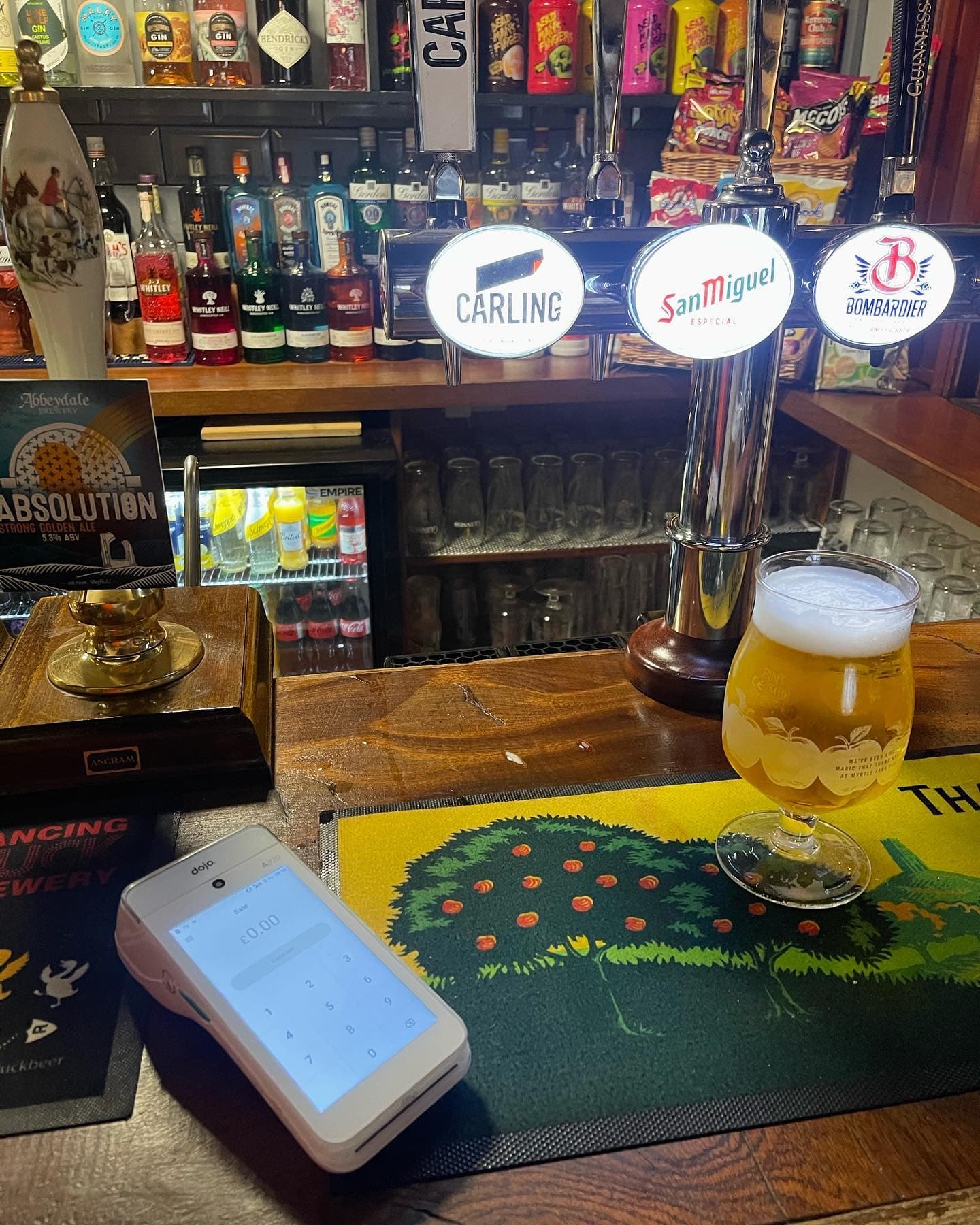 Dojo terminal at a traditional pub